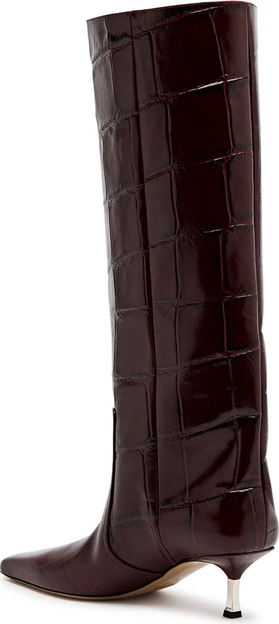 Paris Texas Bettina 55 Crocodile-effect Leather Knee-high Boots - Image 2