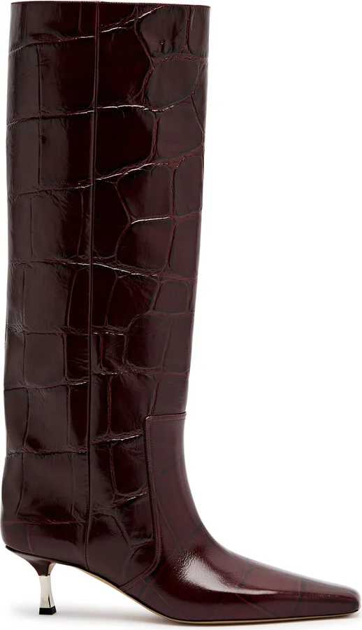 Paris Texas Bettina 55 Crocodile-effect Leather Knee-high Boots