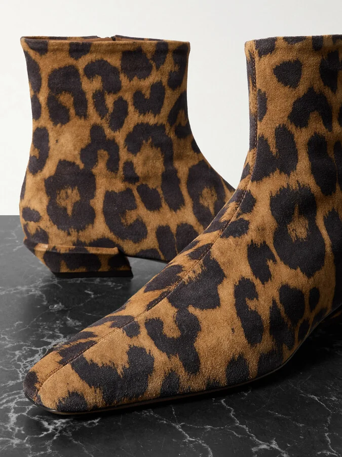 Paris Texas - Bettina Leopard-print Suede Ankle Boots - Animal print - Image 4