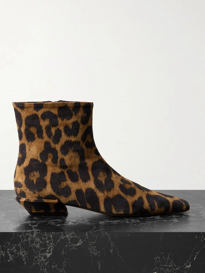 Paris Texas - Bettina Leopard-print Suede Ankle Boots - Animal print