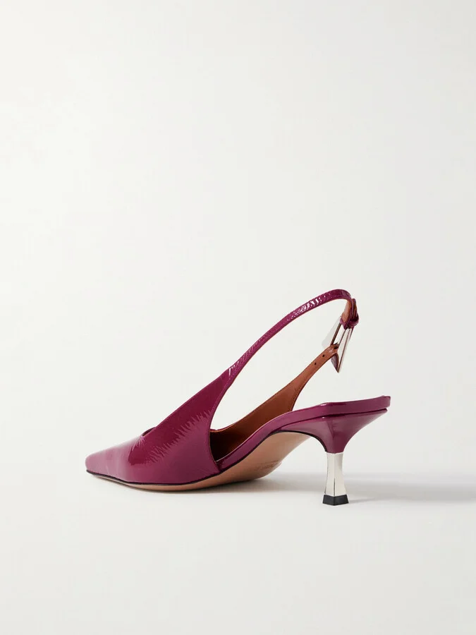 Paris Texas - Bettina Patent-leather Slingback Pumps - Red - Image 3