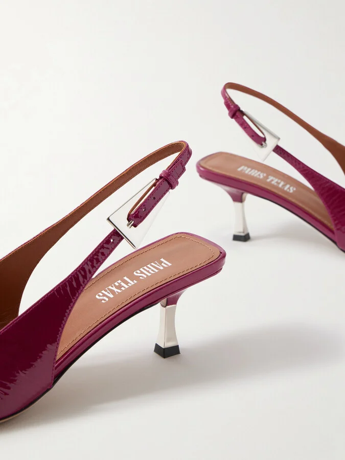 Paris Texas - Bettina Patent-leather Slingback Pumps - Red - Image 4