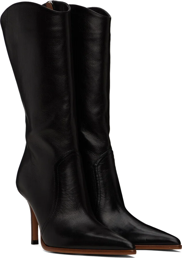 Paris Texas Black Ashley Mid-Calf Boots - Image 4