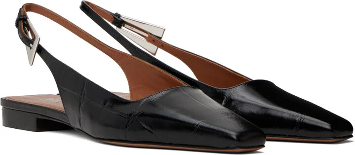 Paris Texas Black Bettina Slingback Ballerina Flats - Image 4