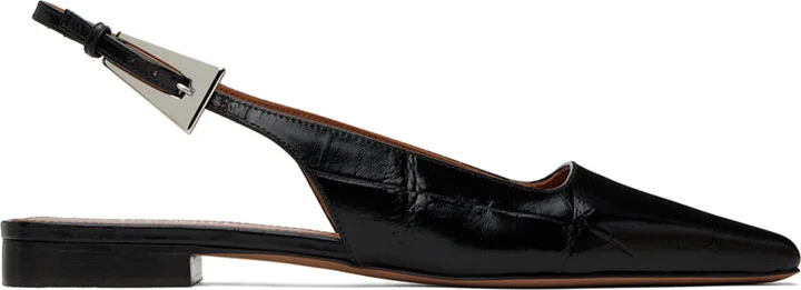 Paris Texas Black Bettina Slingback Ballerina Flats