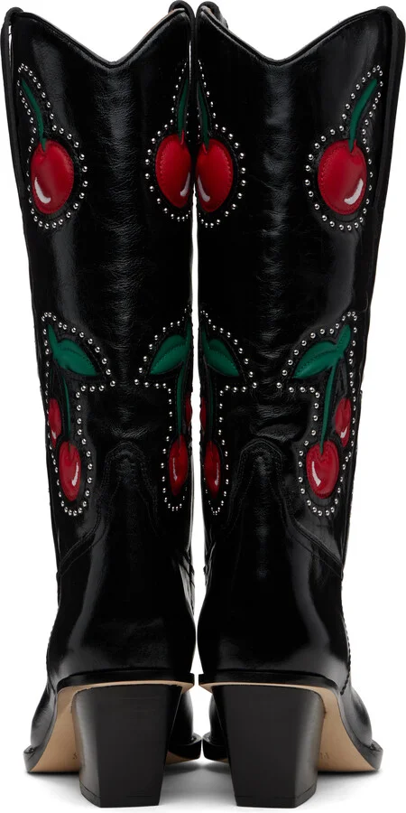 Paris Texas Black Cherry Blossom Boots - Image 2