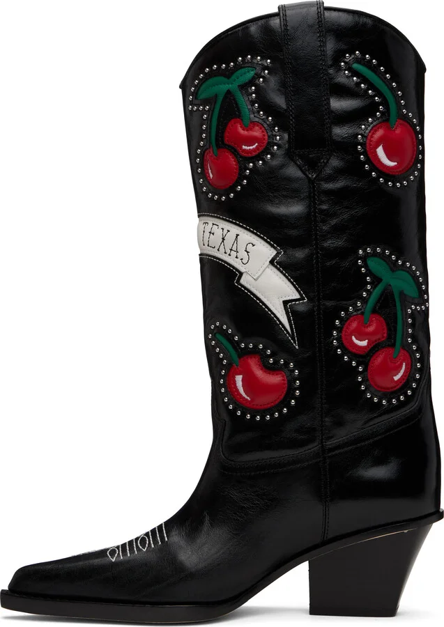 Paris Texas Black Cherry Blossom Boots - Image 3