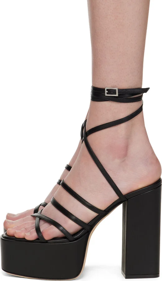 Paris Texas Black Evita Heeled Sandals - Image 3
