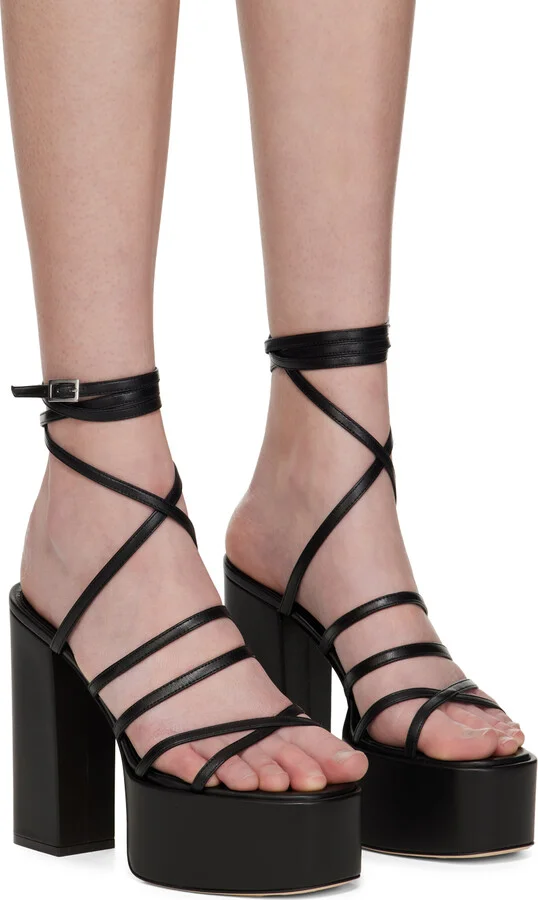 Paris Texas Black Evita Heeled Sandals - Image 4