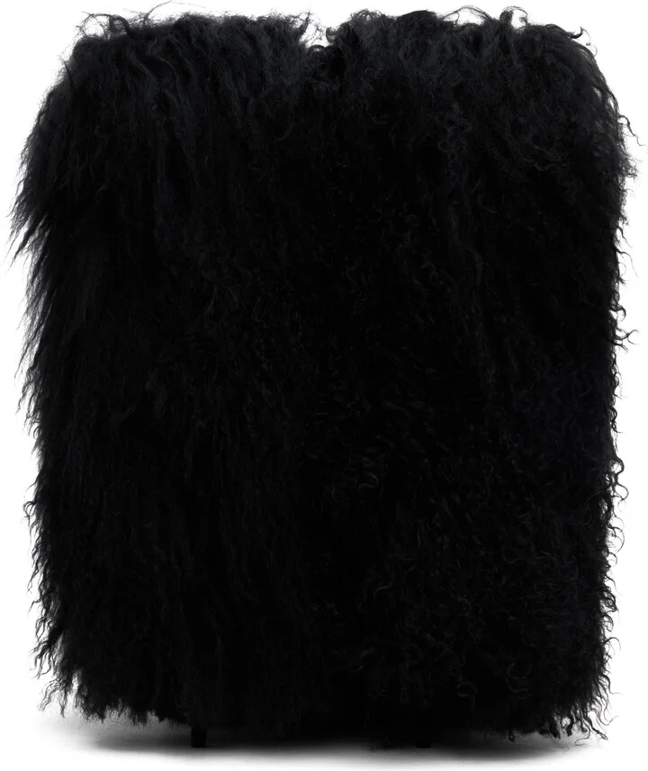 Paris Texas Black Furry Stiletto Midcalf Boots - Image 2
