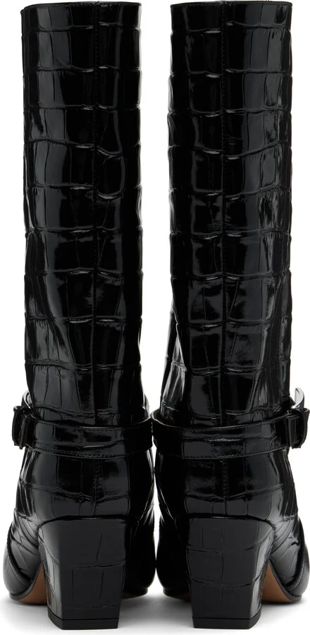 Paris Texas Black Jane Buckle Midcalf 60 Boots - Image 2