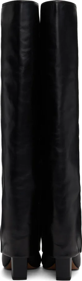 Paris Texas Black Jane Fold Over Tall Boots - Image 2