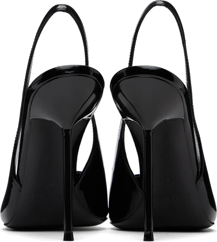 Paris Texas Black Lidia Slingback Heels - Image 2