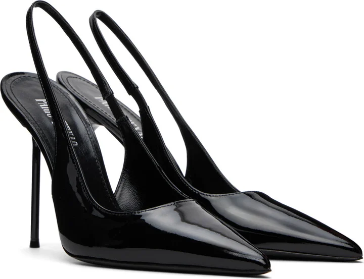 Paris Texas Black Lidia Slingback Heels - Image 4
