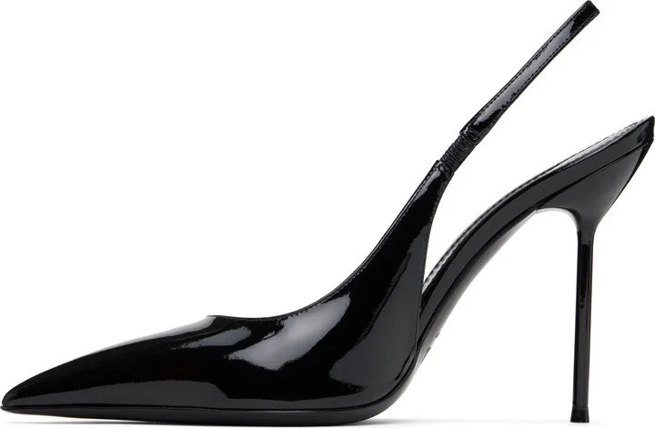 Paris Texas Black Lidia Slingback Heels - Image 3