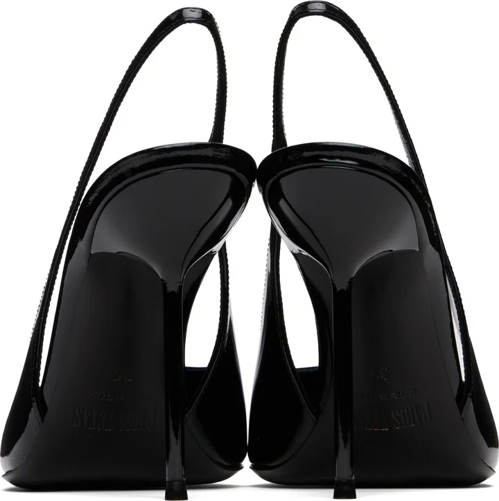 Paris Texas Black Lidia Slingback Heels - Image 2