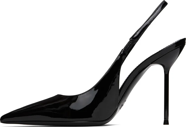 Paris Texas Black Lidia Slingback Heels - Image 3