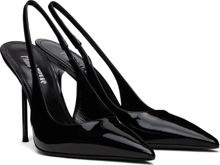 Paris Texas Black Lidia Slingback Heels - Image 4
