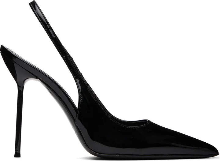 Paris Texas Black Lidia Slingback Heels