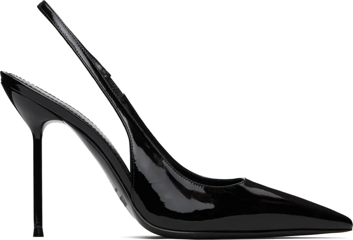 Paris Texas Black Lidia Slingback Heels