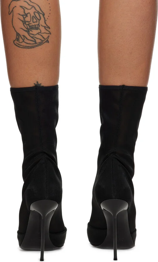 Paris Texas Black Lidia Stretch Ankle Boots - Image 2