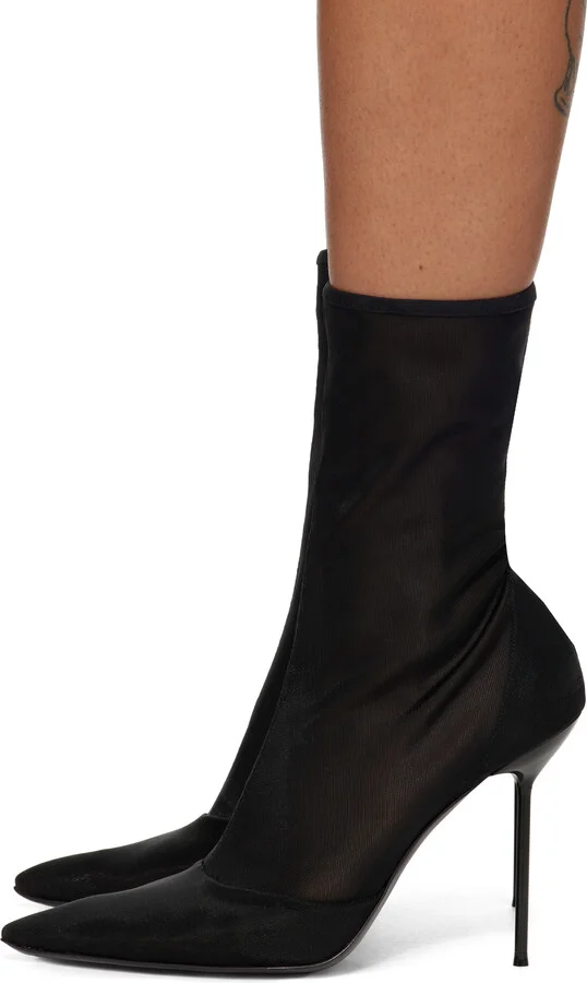 Paris Texas Black Lidia Stretch Ankle Boots - Image 3