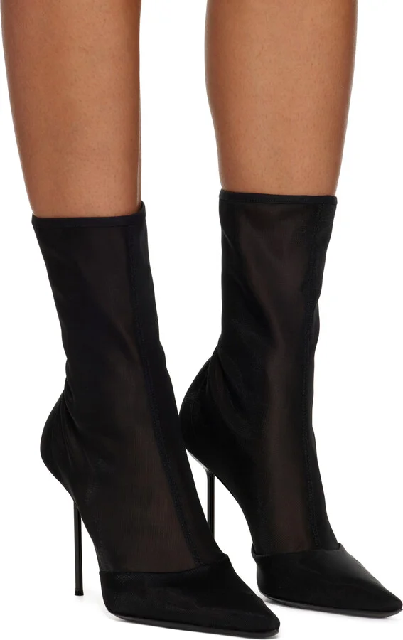 Paris Texas Black Lidia Stretch Ankle Boots - Image 4