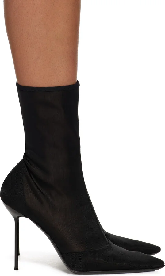 Paris Texas Black Lidia Stretch Ankle Boots