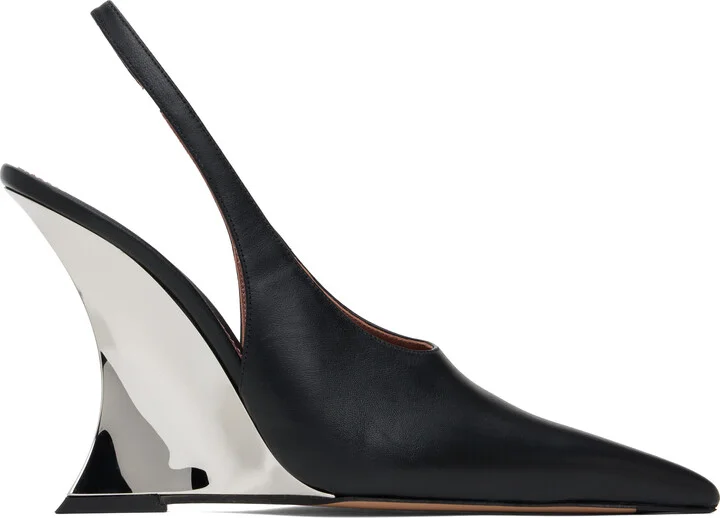 Paris Texas Black Nina Slingback Heels