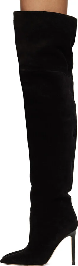 Paris Texas Black Pointed Tall Boots - Image 3