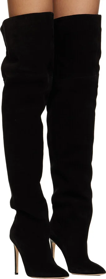 Paris Texas Black Pointed Tall Boots - Image 4