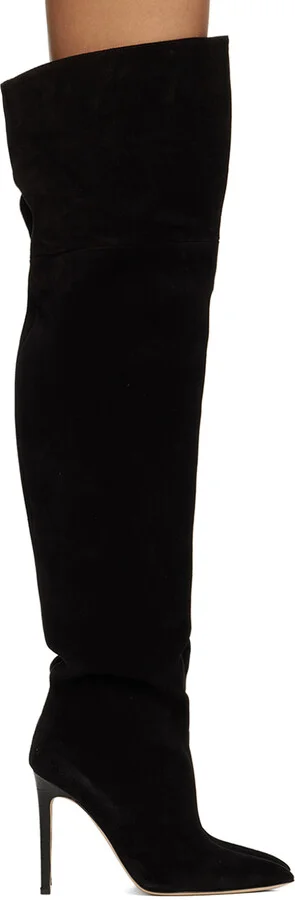 Paris Texas Black Pointed Tall Boots