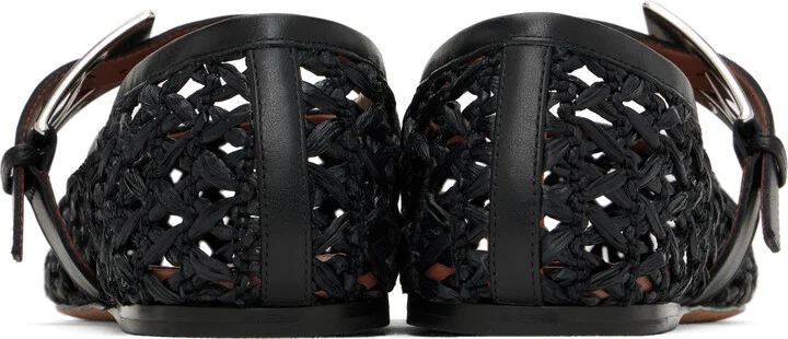Paris Texas Black Sveva Buckle Ballerina Flats - Image 2