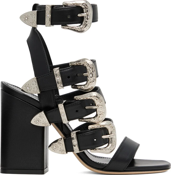 Paris Texas Black Tessa Heeled Sandals