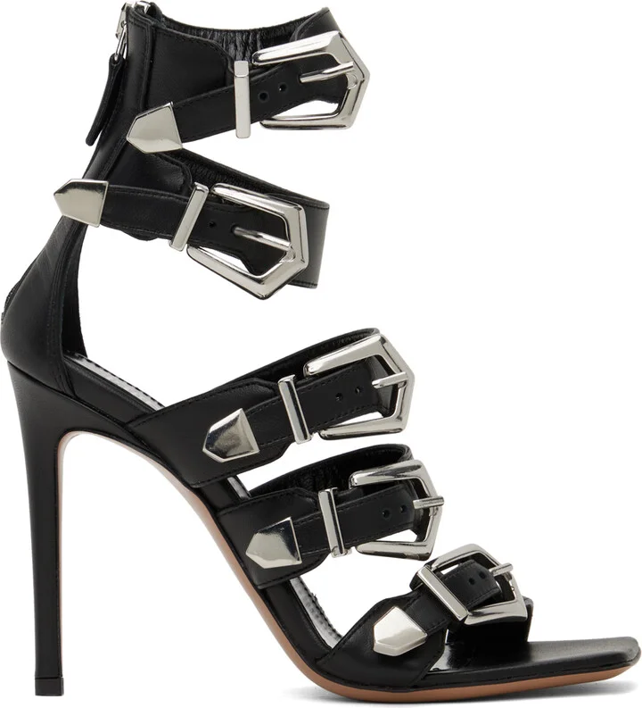 Paris Texas Black Ursula Heeled Sandals