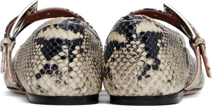 Paris Texas Black & White Sveva Buckle Ballerina Flats - Image 2