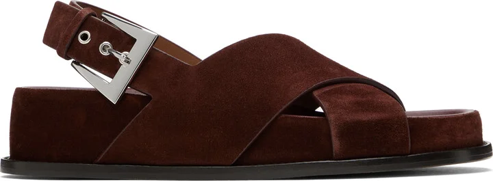 Paris Texas Brown Brooklyn Flat Sandals