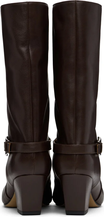 Paris Texas Brown Jane Buckle Midcalf 60 Boots - Image 2