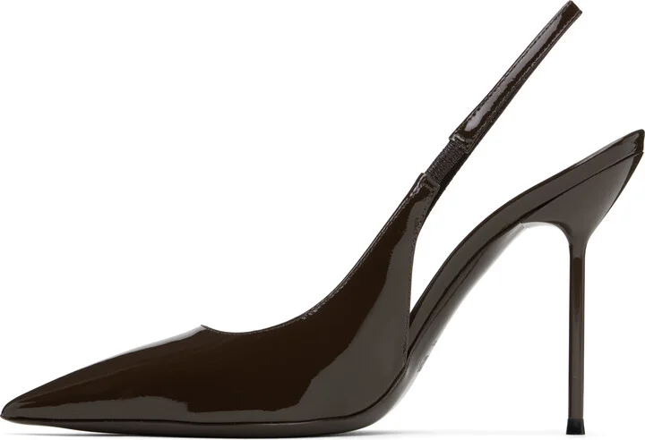 Paris Texas Brown Lidia Slingback Heels - Image 3
