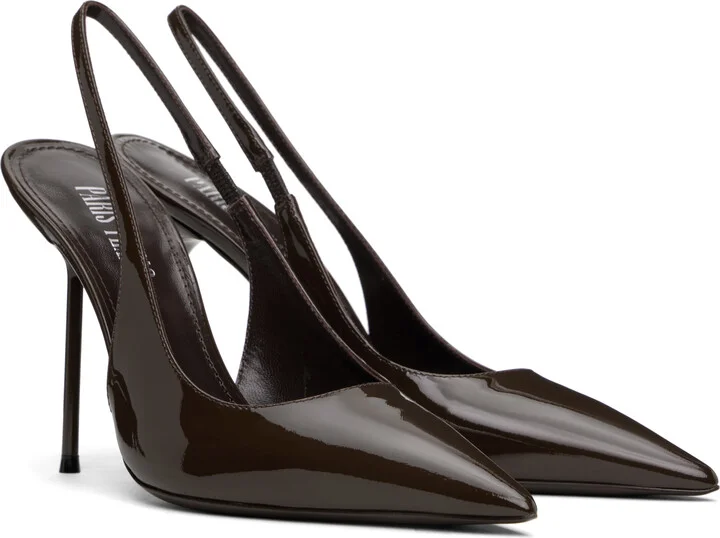 Paris Texas Brown Lidia Slingback Heels - Image 4