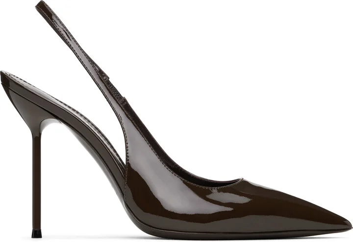 Paris Texas Brown Lidia Slingback Heels