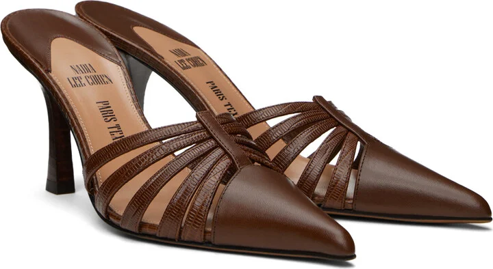 Paris Texas Brown Nadia Mules - Image 4