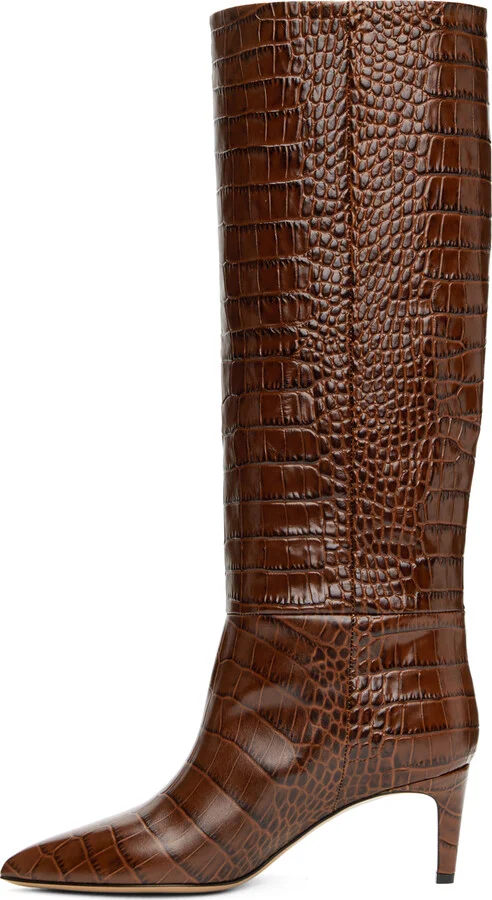 Paris Texas Brown Stiletto 60 Tall Boots - Image 3