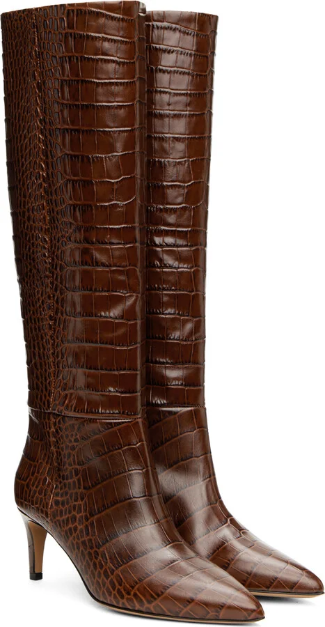 Paris Texas Brown Stiletto 60 Tall Boots - Image 4