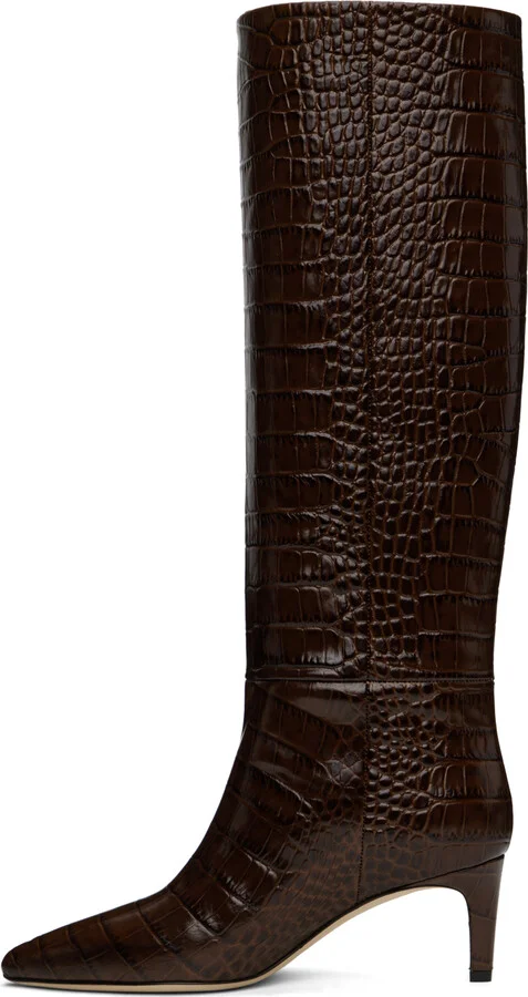 Paris Texas Brown Stiletto 60 Tall Boots - Image 3