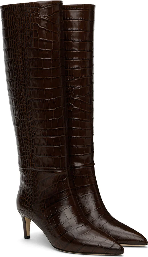 Paris Texas Brown Stiletto 60 Tall Boots - Image 4