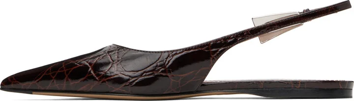 Paris Texas Burgundy Jessica Slingback 10 Ballerina Flats - Image 3