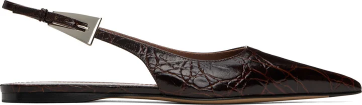 Paris Texas Burgundy Jessica Slingback 10 Ballerina Flats