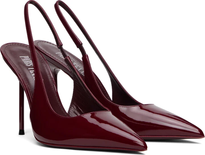 Paris Texas Burgundy Lidia Slingback Heels - Image 4