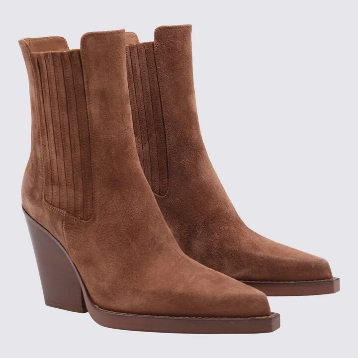 Paris Texas Camel Suede Boots - Image 2